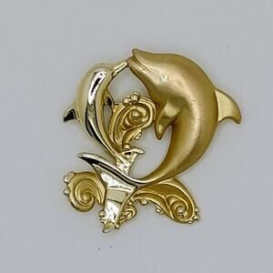 Playful Dolphins Brooch